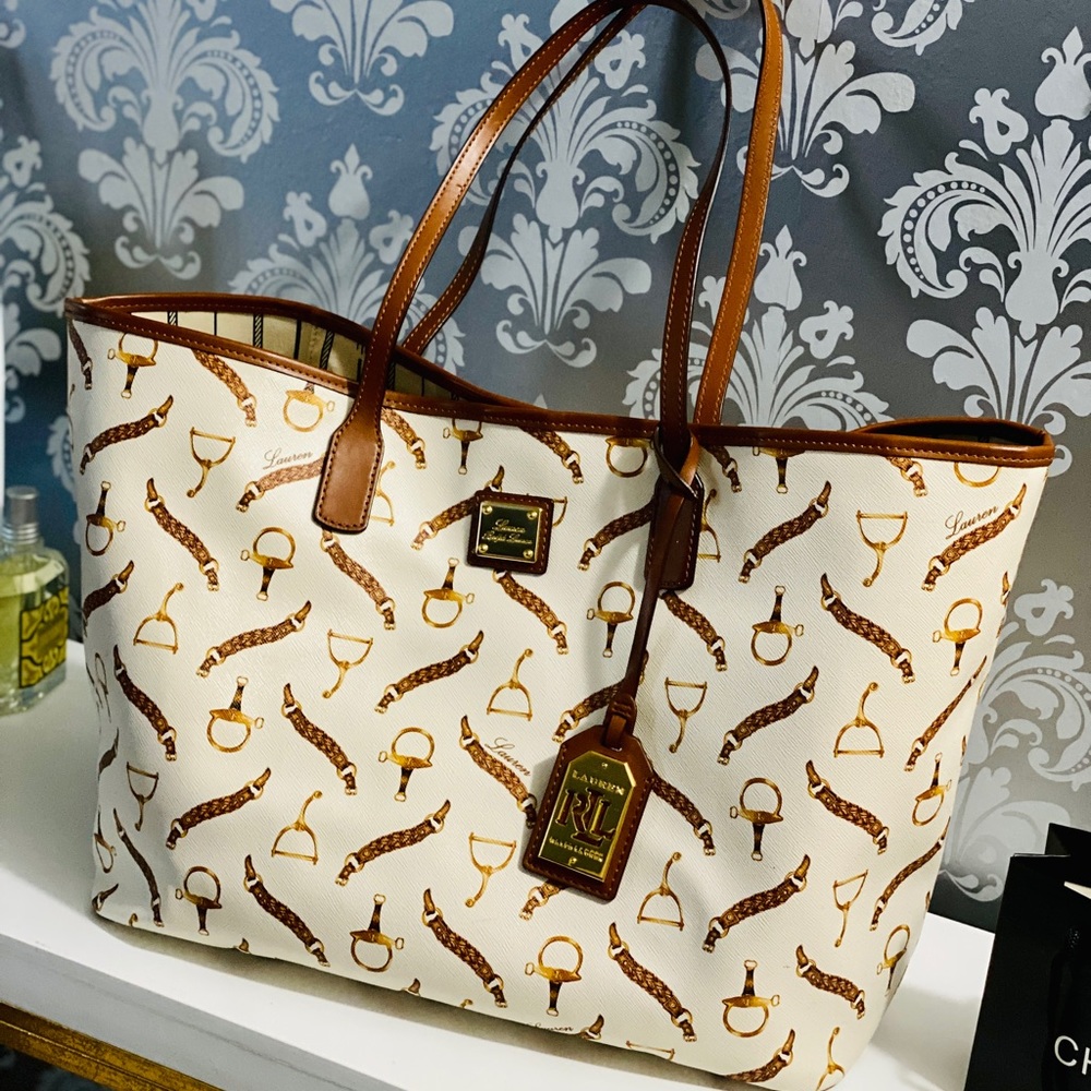 New Ralph Lauren Jet Set Leather Tote